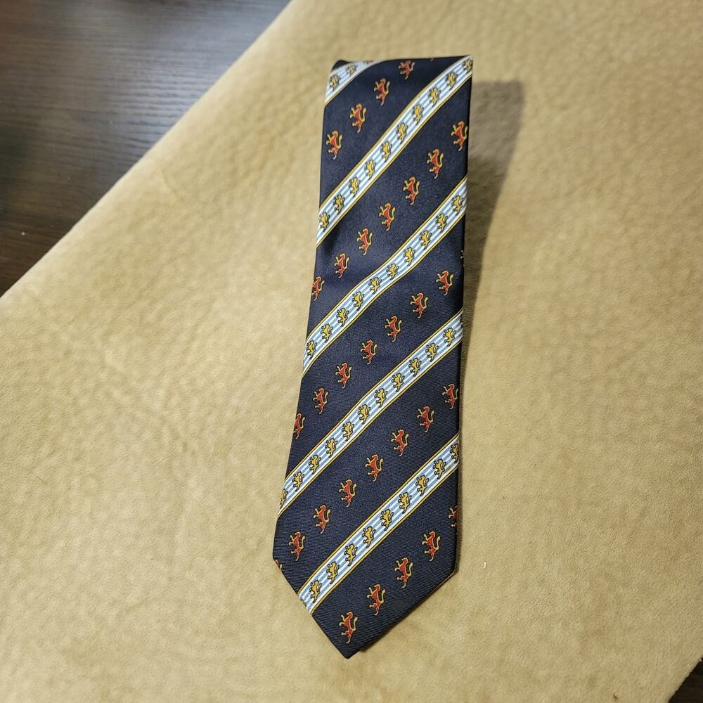 Metropolitan Museum of Art 100% Silk Men's Neck Tie Red Blue Gold EUC